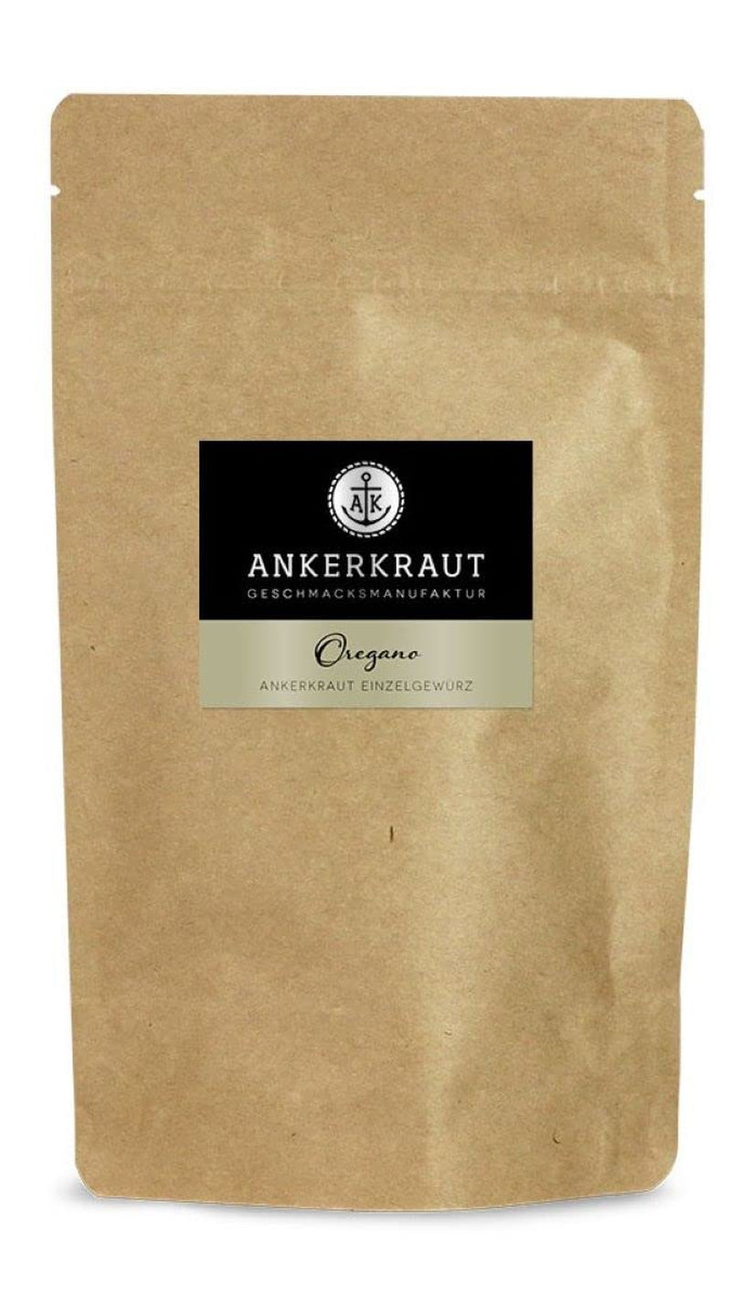 Ankerkraut Oregano Gewürz, tørret gerebelt, perfekt til pizzasuppe tomat og fisk, Kräuter zum Würzen, middelhavsküche für zu Hause, Lecker Kochen, 20g im Korkenglas