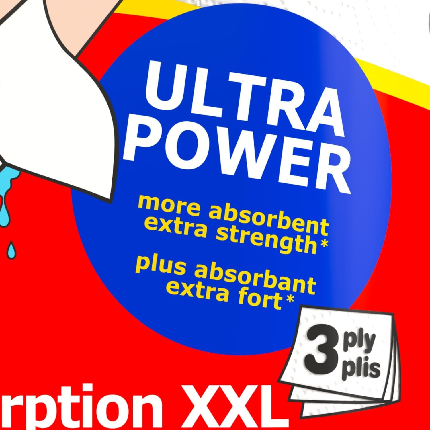 Rulouri de bucătărie Renova Renova Ultrapower | 24 rulouri XXL = 60 rulouri standard | 3 straturi ultra-absorbante și cu rezistență maximă | Hârtie certificată Fsc