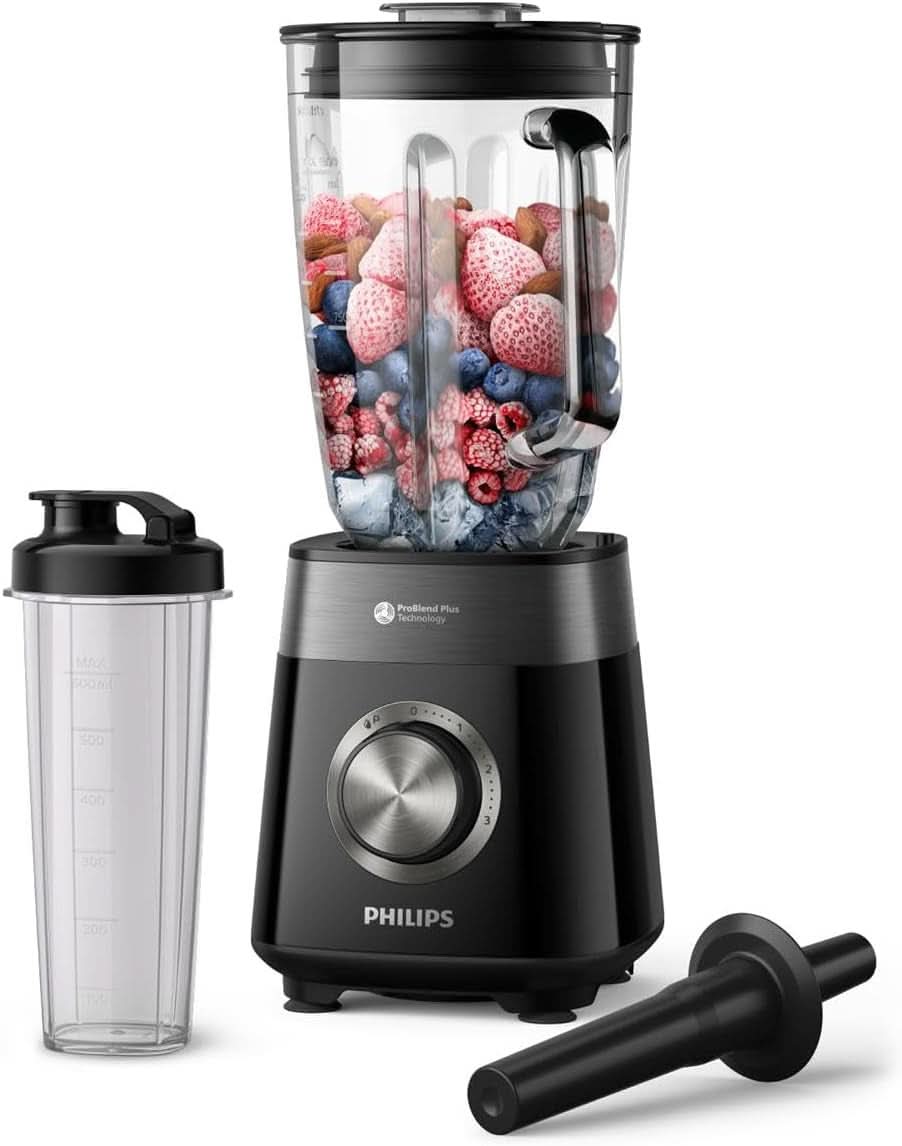 Philips Standmixer Og Smoothie Maker – 600W, 2-Liter-Becher, Homeid-App, 2 Geschwindigkeitsstufen + Impulsfunktion, Problend, Ice-Crush-Funktion (HR2291/41) Køkken Naty Shop 1200 Watt