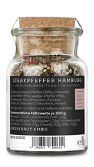 Ankerkraut Steakpfeffer Hamburg, Pfefferkörner Hausmischung, grober Steakhouse-Pfeffer, frische Note, Universal Allrounder, Lecker Kochen mit Qualität, 80 g i Korkenglas