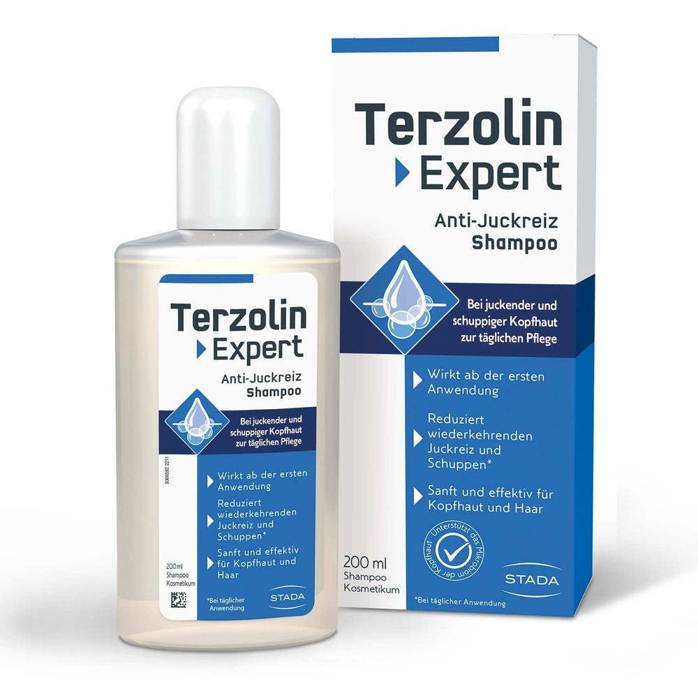 Terzolin Expert Anti-Itch Shampoo, Fugtgivende pleje til følsom hovedbund - 200 ml Brusebad og bad Terzolin Default Title
