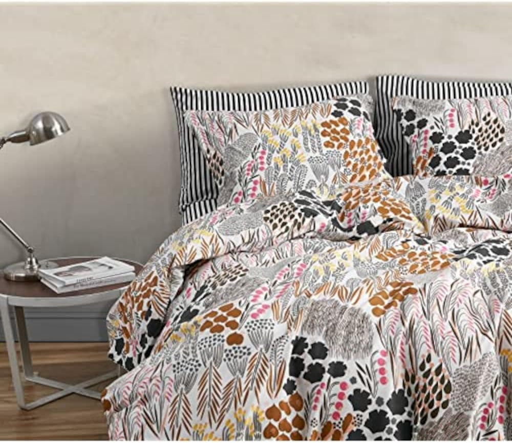 MARIMEKKO Queen Sengesæt, Bomuld Percale Sengetøj med matchende pudebetræk, Husindretning året rundt (Pieni Letto, Multicolor, Queen Size Seng) Naty Shop dyner og dyner