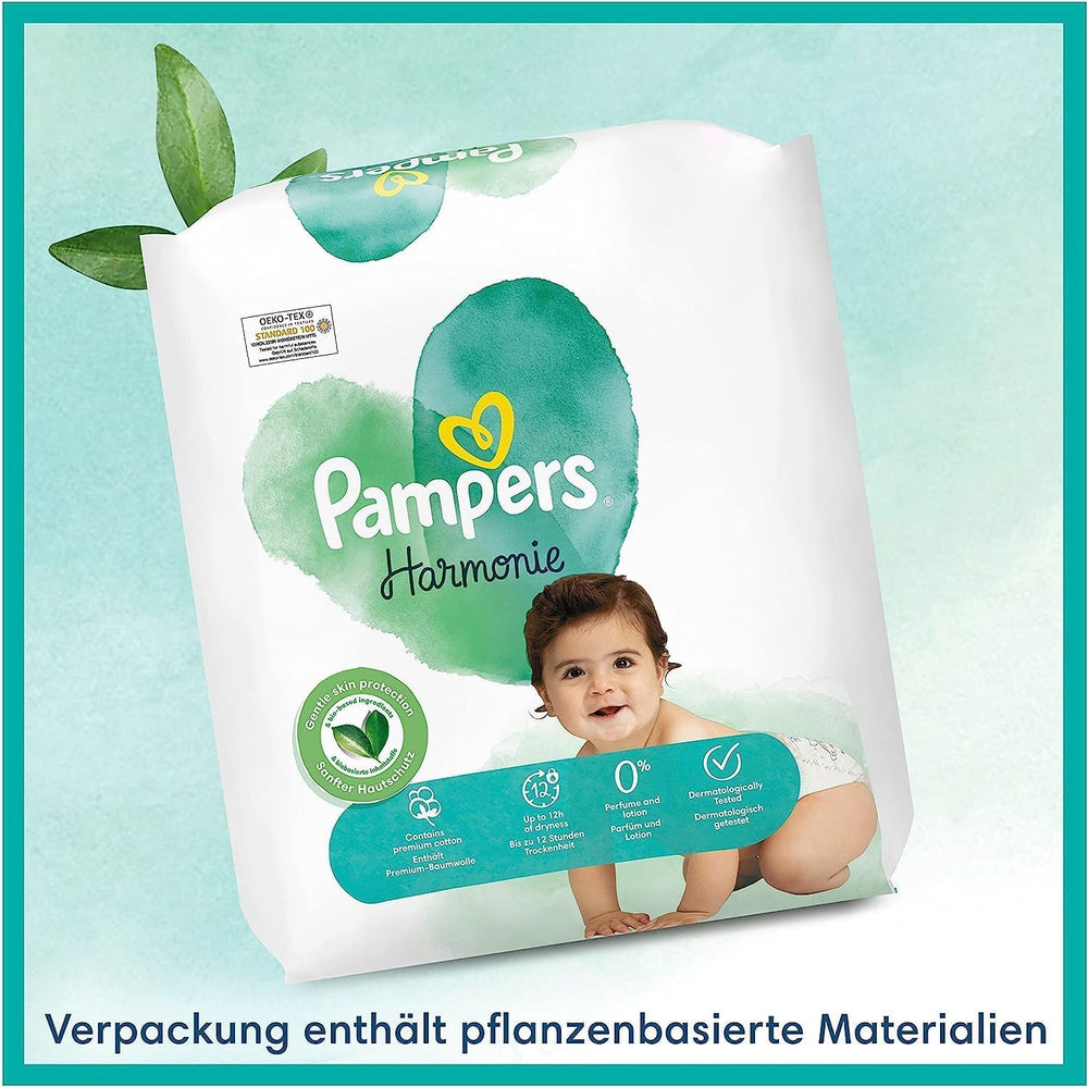 Harmonie Babyblesæt Størrelse 2 (4-8 kg, 240 stk.) MÅNEDSÆSKE og Harmonie Aqua Baby Vådservietter Box 720 Servietter (15 x 48), Baby Essentials