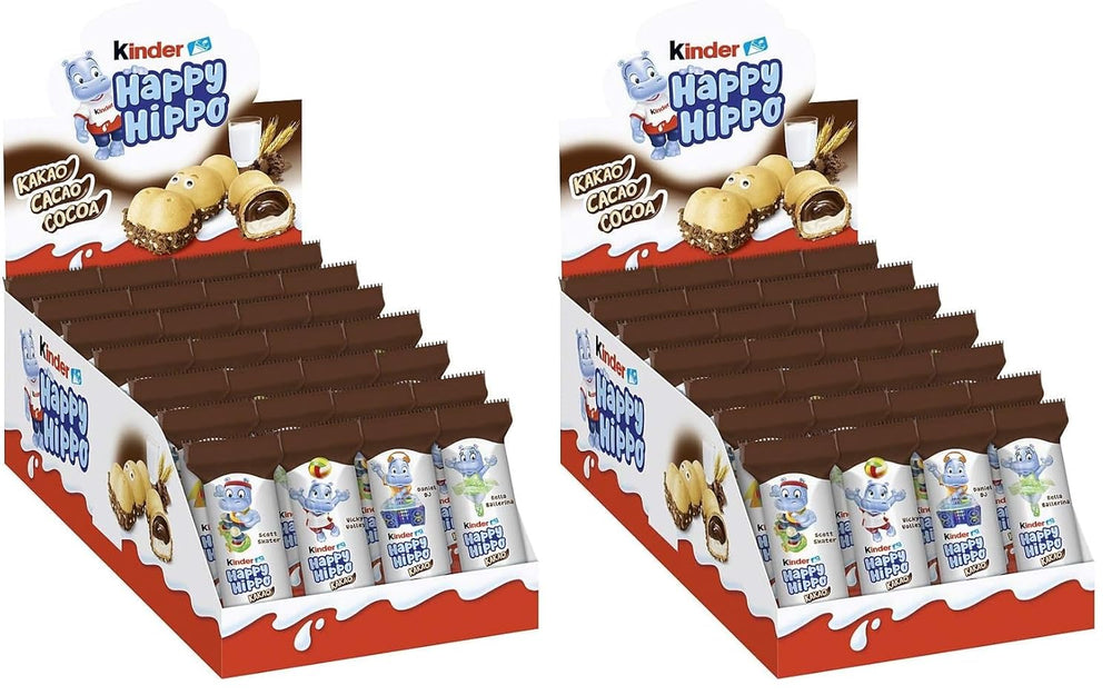 Kinder Happy Hippo Hasselnut - Specialitetssprøde vafler med mælk og hasselnøddecreme - Karneval og fastelavnsslik - 1 pakke indeholdende 5 individuelle stænger á 20,7 g hver
