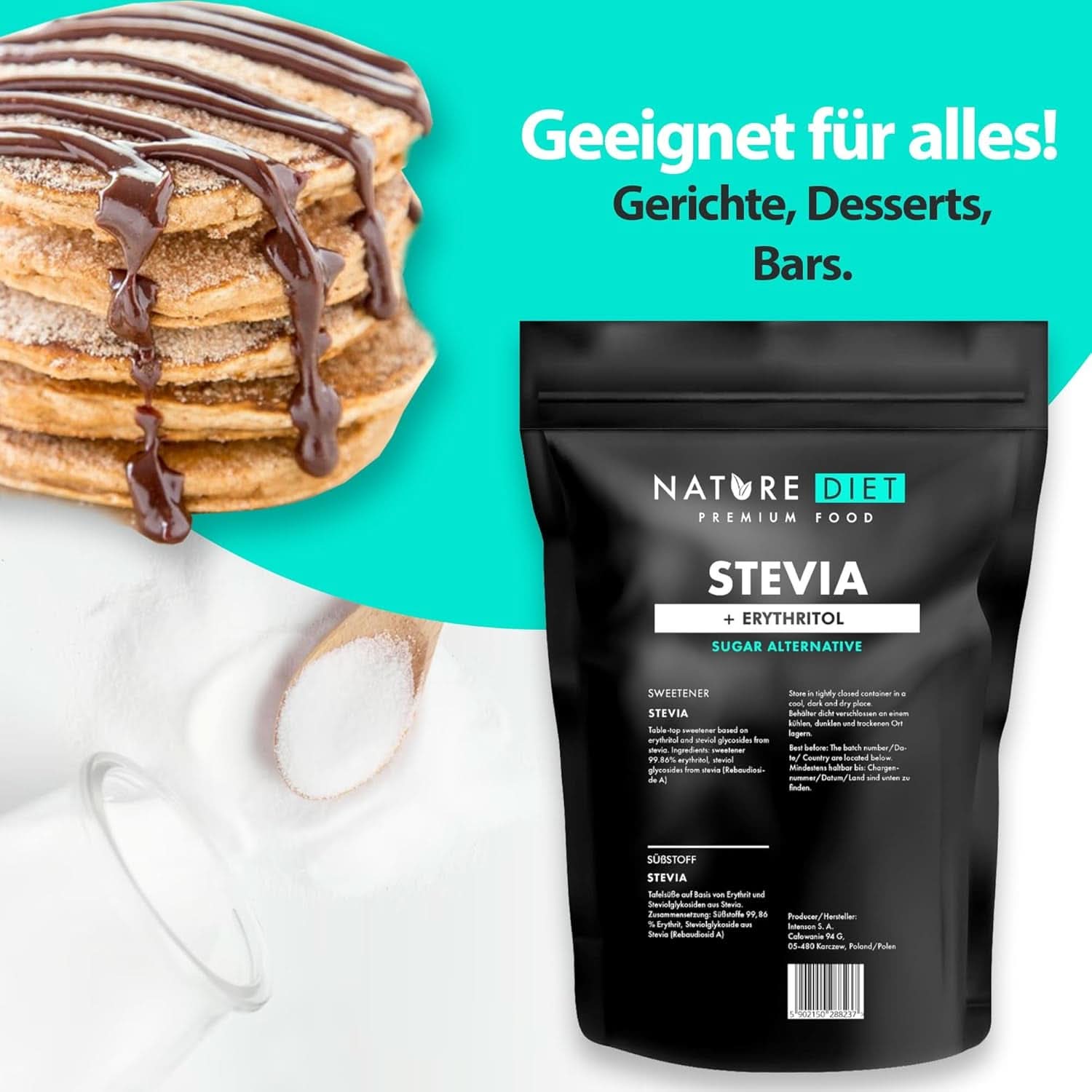 Nature Diet - Stevia sødemiddel, 1 kg sødemidler Naty Shop