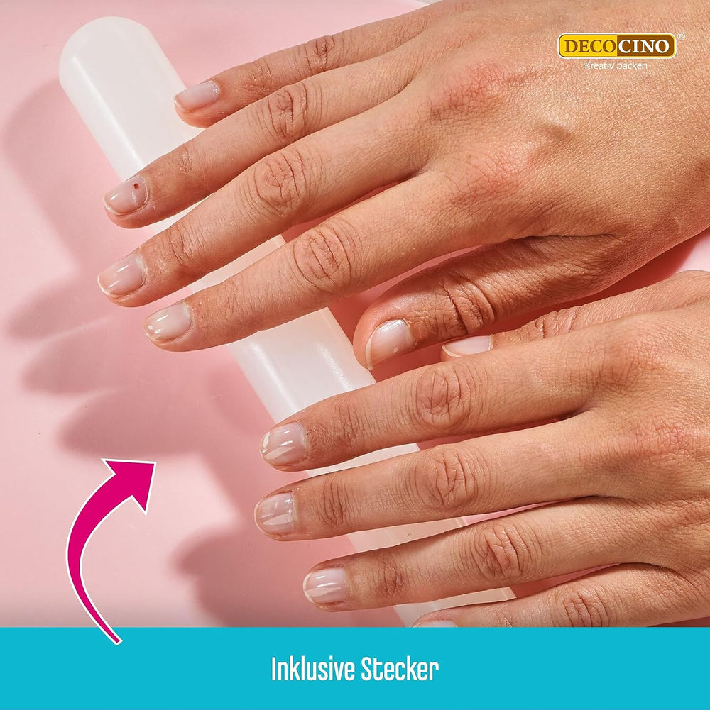 DECOCINO Ausrollstab – 3-delt, ca. 23 cm lang – antihaftbeschichter als Teigrolle zum Ausrollen von Marcipan, Blütenpaste, Roll-Fondant