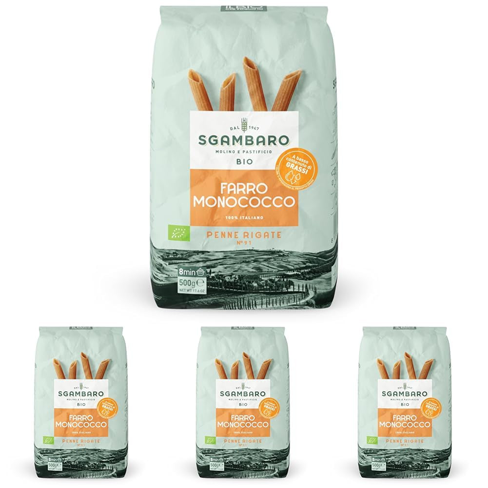 Økologisk Penne Rigate Pasta N.91 - 500 g fedtfattig hvedepasta - Kilde til fibre og protein