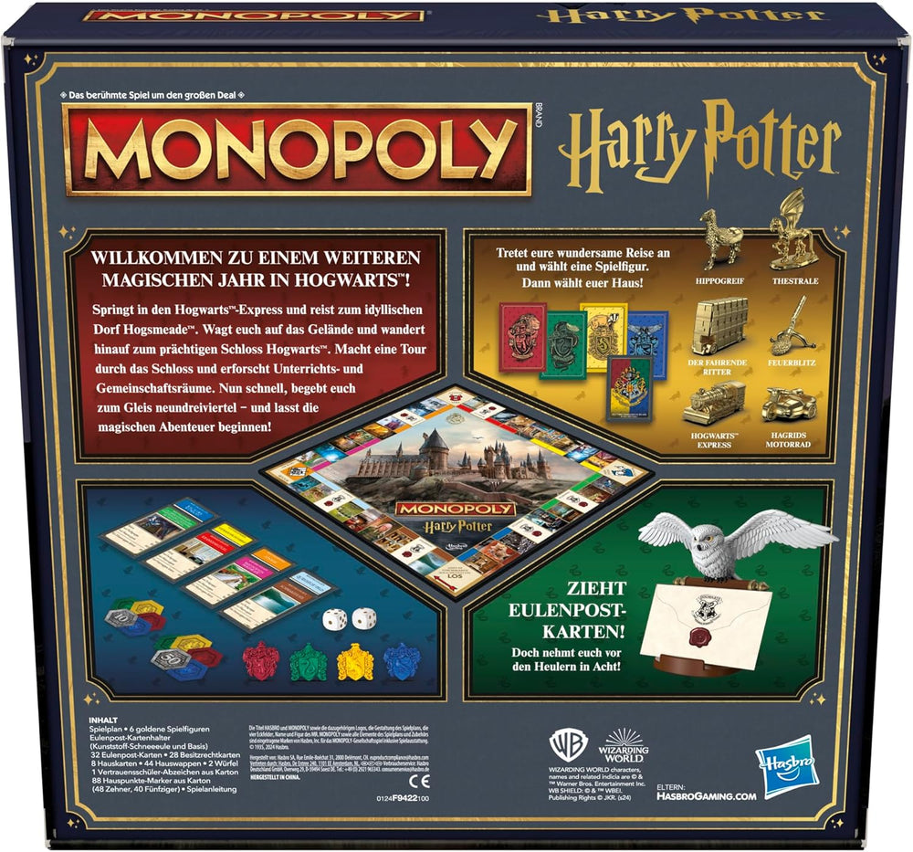Monopol Harry Potter Edition brætspil, familiespil for 2 til 6 spillere, i alderen 8+ - tysk version