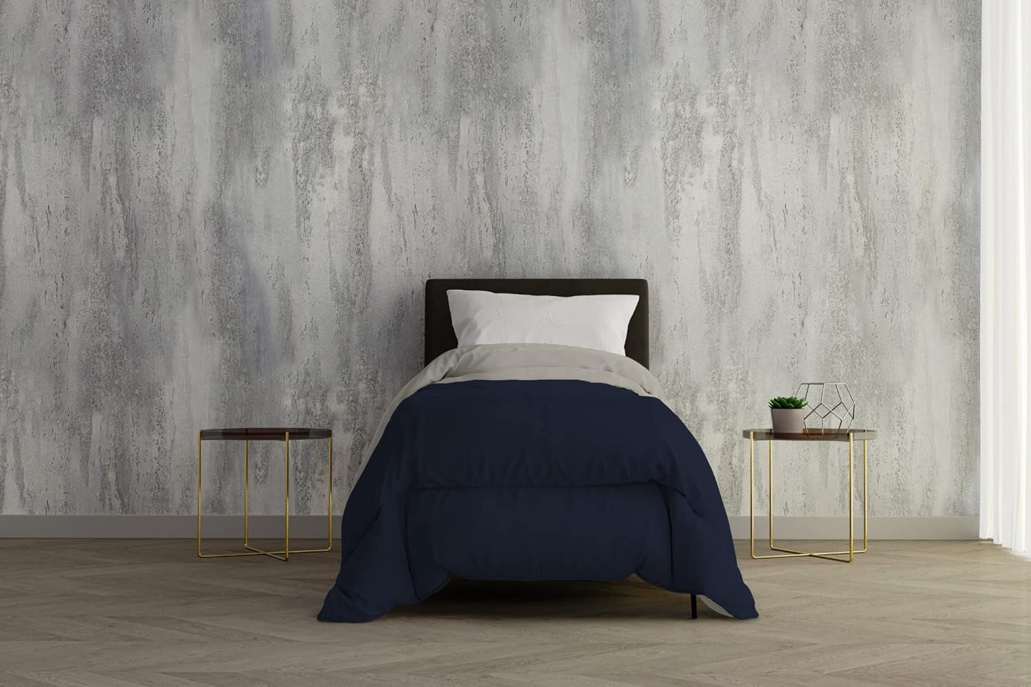 Lenjerie de pat italiană, plapumă de iarnă, taupe/crem, 250X200Cm Plapumi si pilote Naty Shop Albastru închis/gri deschis 150X200Cm