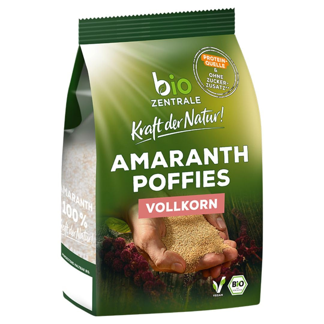 Biocentrale amarantpuster | 125 g | vegansk | små ekspanderede amarantkorn | proteinkilde | til müsli, yoghurt og farverige morgenmadsskåle