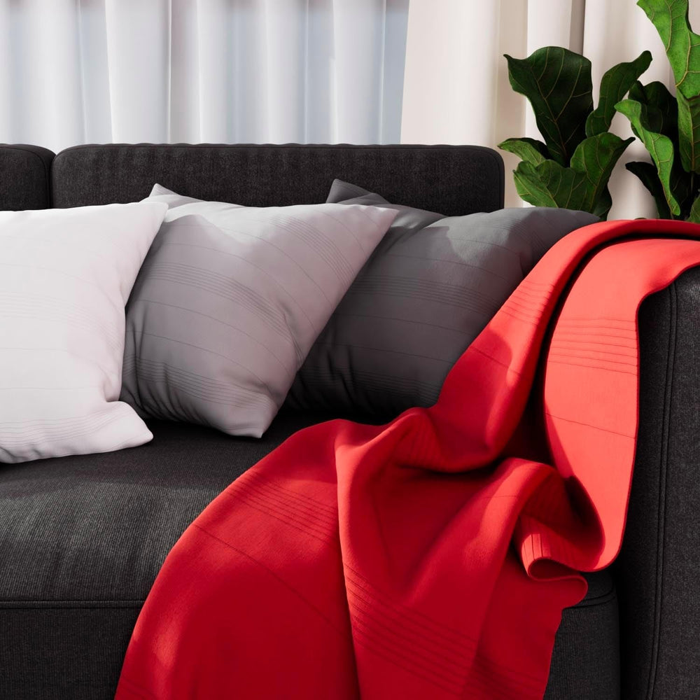 Soleil D'Ocre Adele Plaid, kastet af lænestolen, Polycoton, Grå, 140 X 200 Cm Senge og tæpper Besuche den Soleil d'ocre-Store Rød 140 X 200 Cm