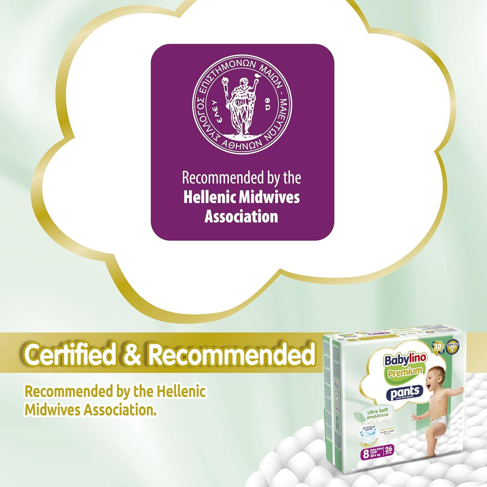 Premium bukser størrelse 8 med ultra-blødt filter, XXL (20+ kg), 104 stk.