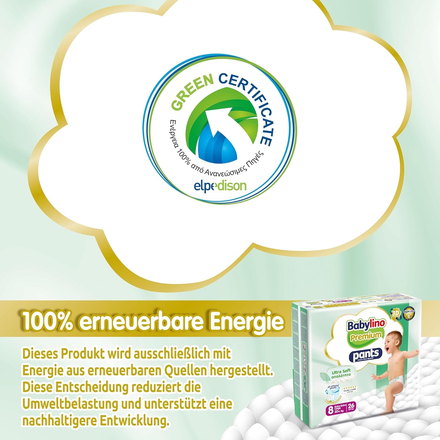 Premium bukser størrelse 8 med ultra-blødt filter, XXL (20+ kg), 26 stk.