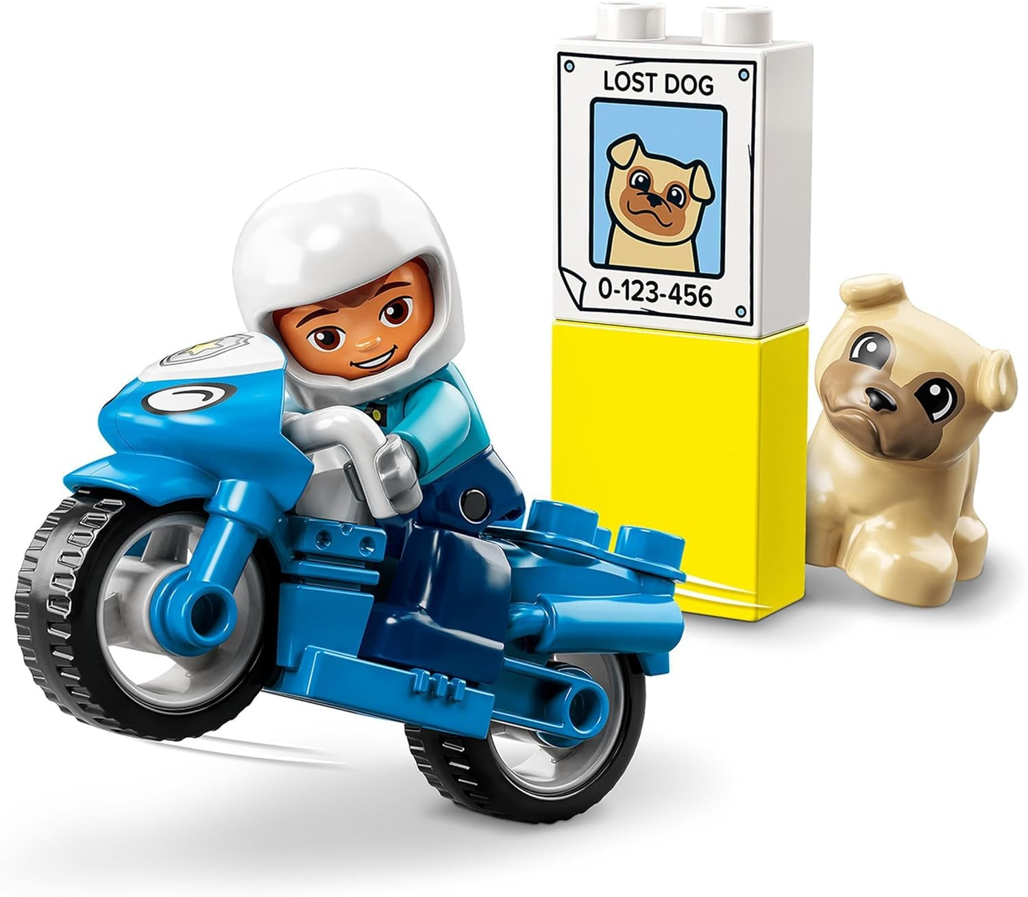 LEGO 10967 DUPLO politimotorcykel, Politilegetøj til småbørn fra 2 år, Ideelt legetøj til motorik til babyer, Legetøjsmotorcykel Byggesæt Besuche den LEGO-Store