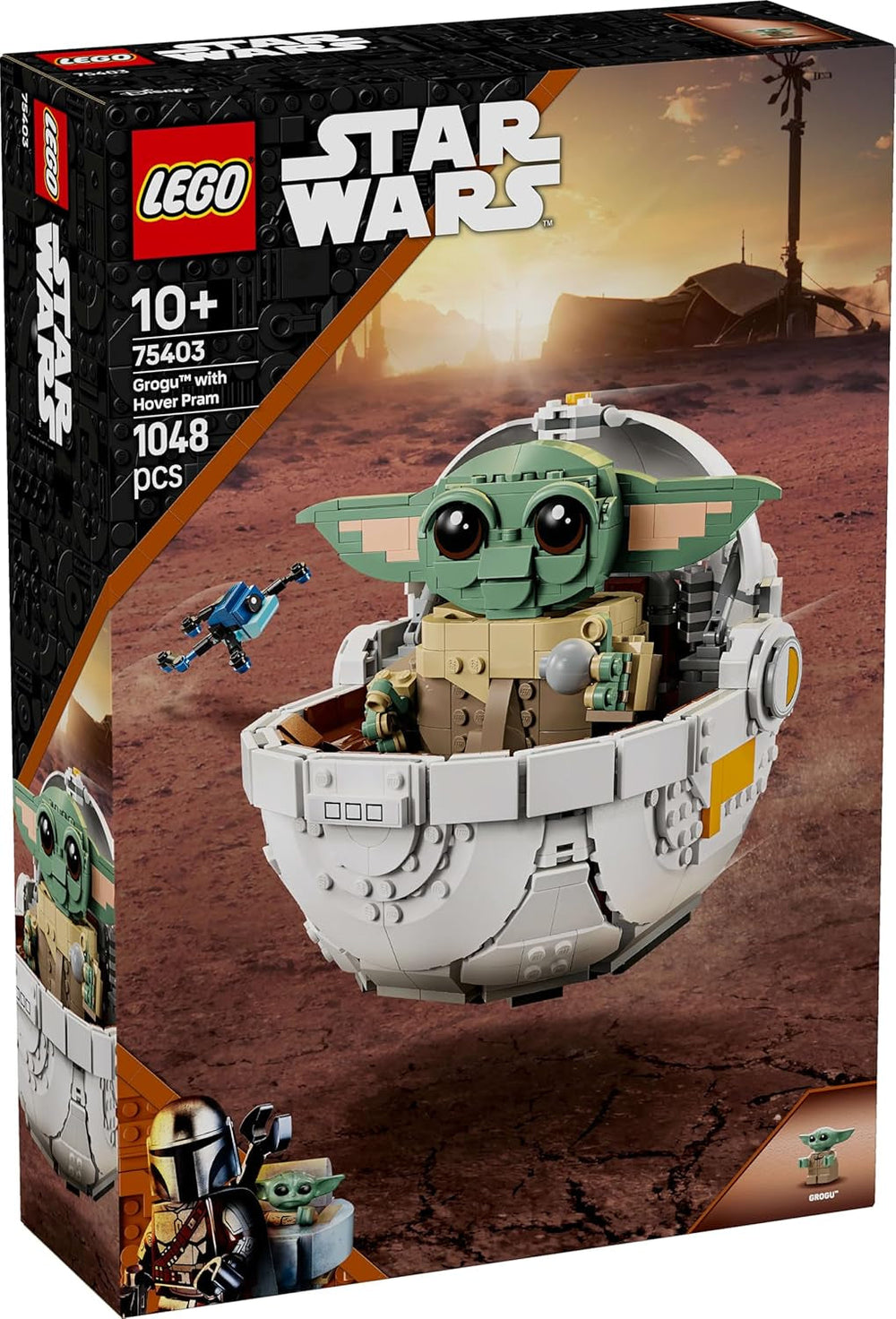 LEGO Star Wars 75403 Grogu i sin Mandalorian Repulsor-vugge - Samlet minifigur - Model til at bygge, lege og vise - Dekorationer til hjemmet - Gave til drenge og piger i alderen 10+ Byggesæt Besuche den LEGO-Store