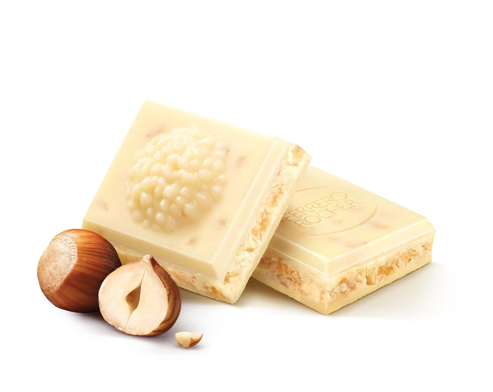 Ferrero Rocher Bar - Hvid chokolade med hasselnød - Valentinsdagsgave til ham og hende - 1 chokoladebar x 90 g