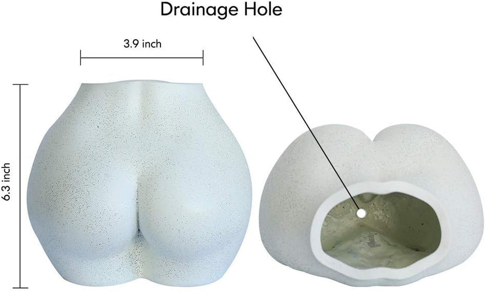 Vază artificială pentru corp, ghivece de flori pentru corp feminin cu găuri de drenaj, ghiveci de flori din rășină modern, design modern în formă de boho, plantă artificială în ghiveci pentru decor interior