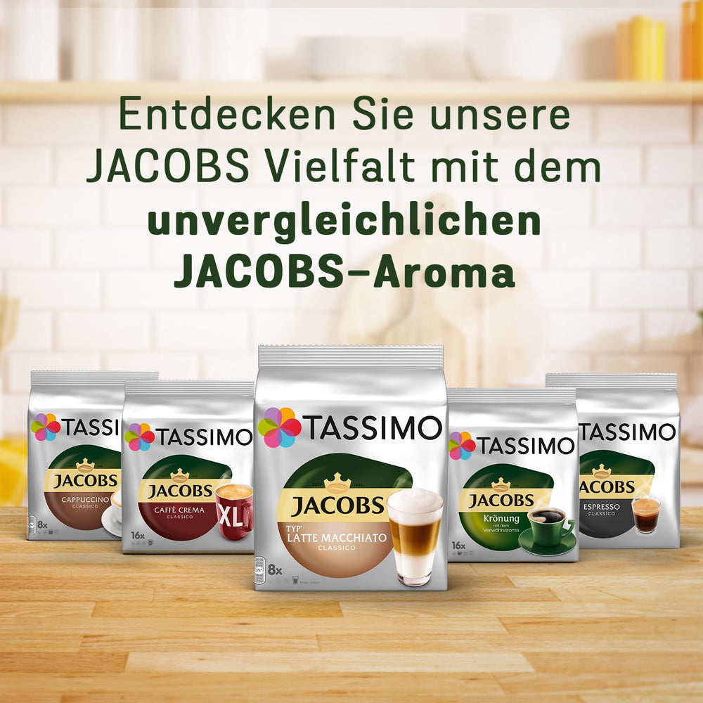 Tassimo Kapseln Jacobs Caffè Crema Classico XL, 5 x 16 Pads, 80 Kaffeekapseln