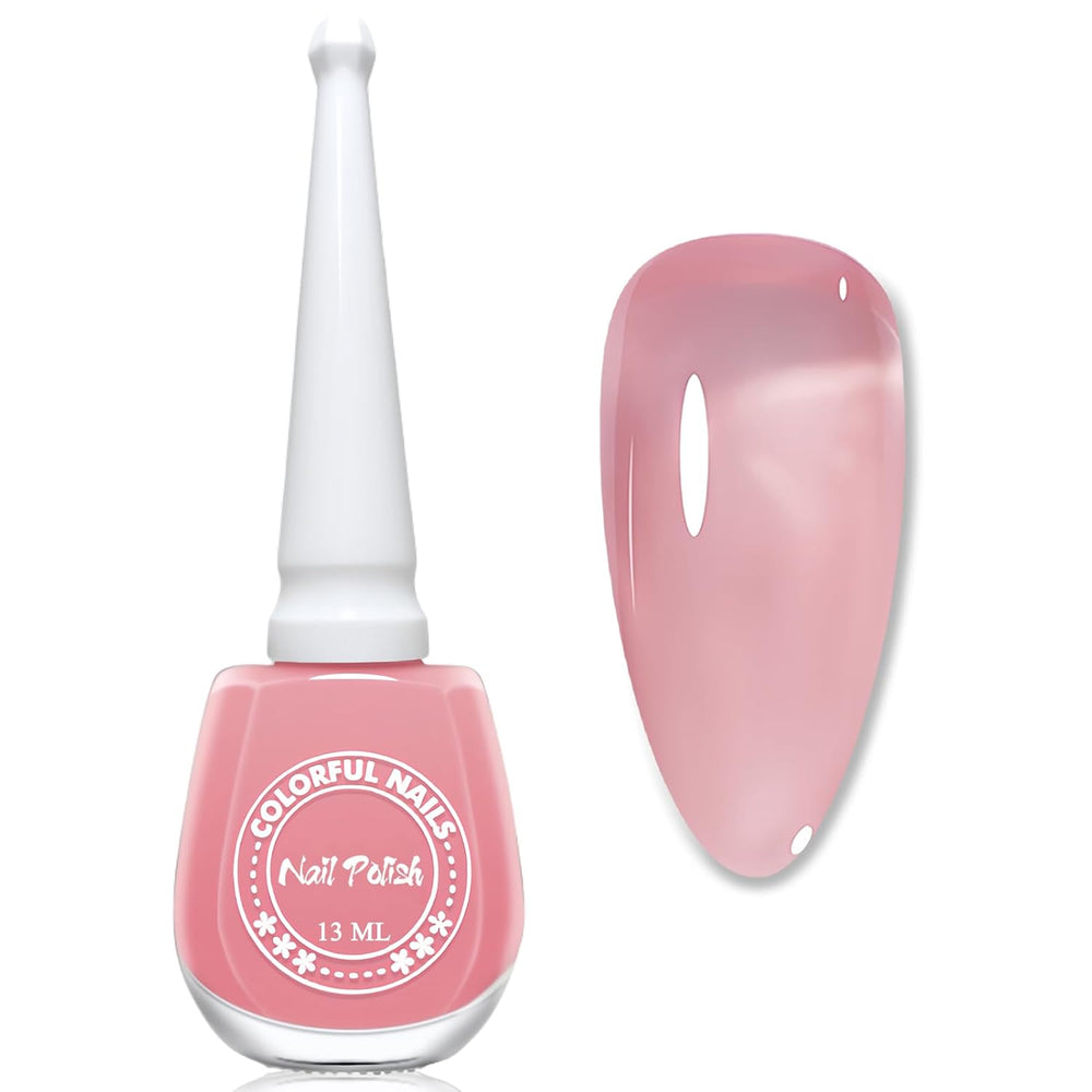 Jelly Pink Neglelak 13ml Hurtigtørrende Langtidsholdbar Naturlig gennemskinnelig Almindelig Neglelak Uden UV-lampe til kvinder DIY Nail Art (Classic Pink)