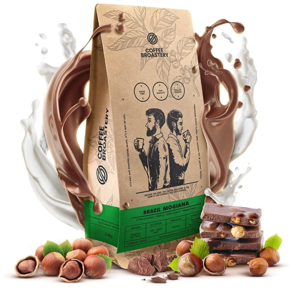 Set boabe de cafea 2x1kg 2000g | Brazilia Mogiana | Brazilia Cerrado | Brazilia | Cafea specială | Proaspăt prăjită