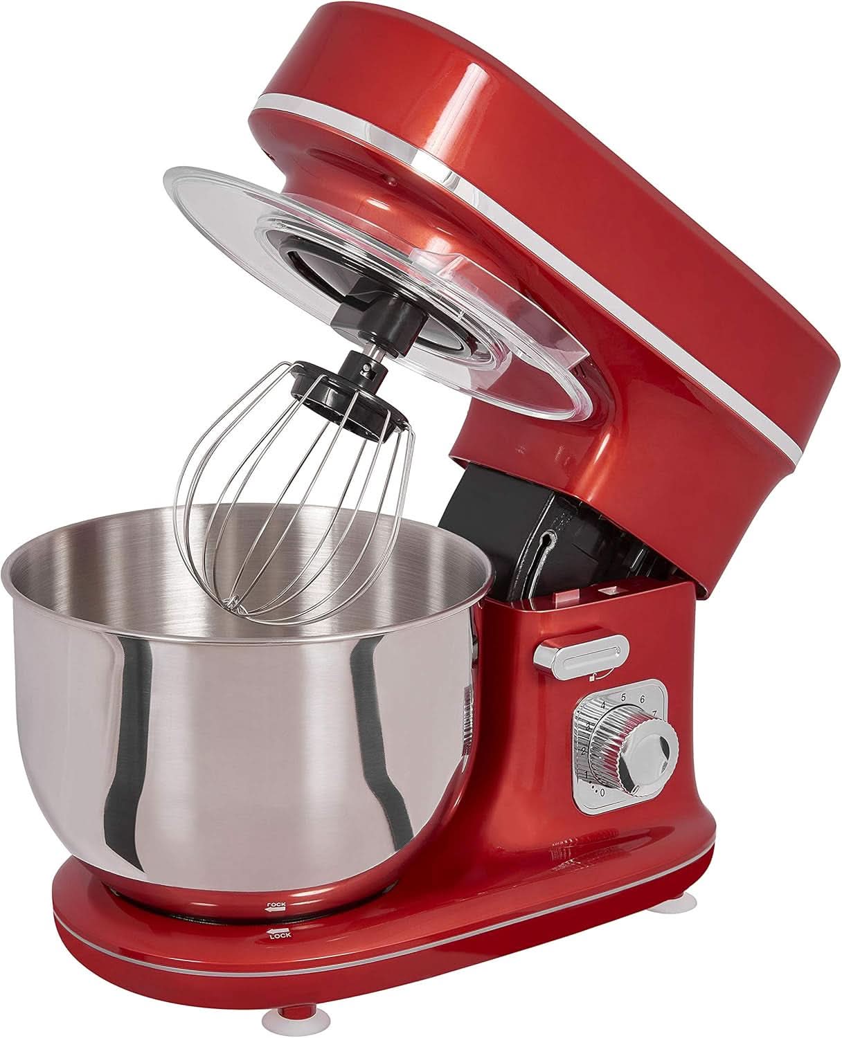 GUTFELS Küchenmaschine KM 8102 Roi | Küchenmaschine |1200 Watt | Schneebesen | Rührhaken | Knethaken | 10 Stufen | Rot | 5 L Schüssel Mor og Barn Naty Shop