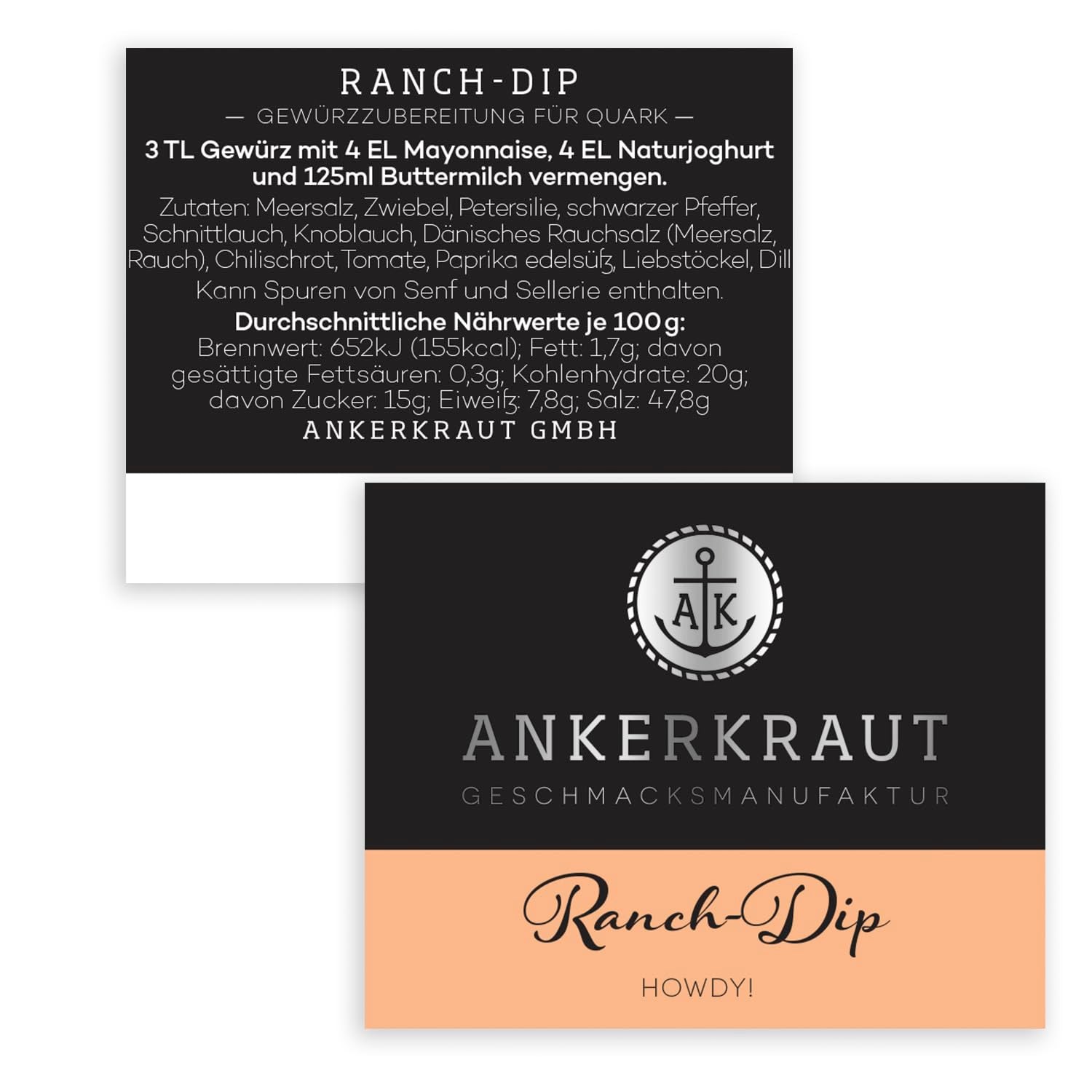 Ankerkraut Ranch Dip, 60g i korkglas