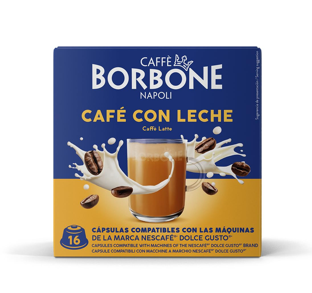 Caffè Borbone Café au Lait - 64 Kapseln - Lösliches Pulvergetränk mit Milchpulver und Instantkaffee - Kompatibel mit Kaffeemaschinen der Marke Nescafè®* Dolce Gusto®*