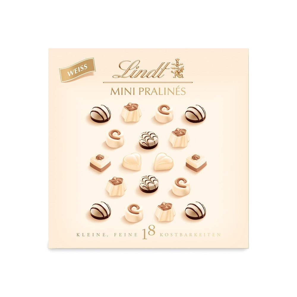 Lindt Chokolade - Nougat Mini Pralinés, 165 gram, æske med 36 praliner Naty Shop Chokolade Candies 90 G Hvid chokolade