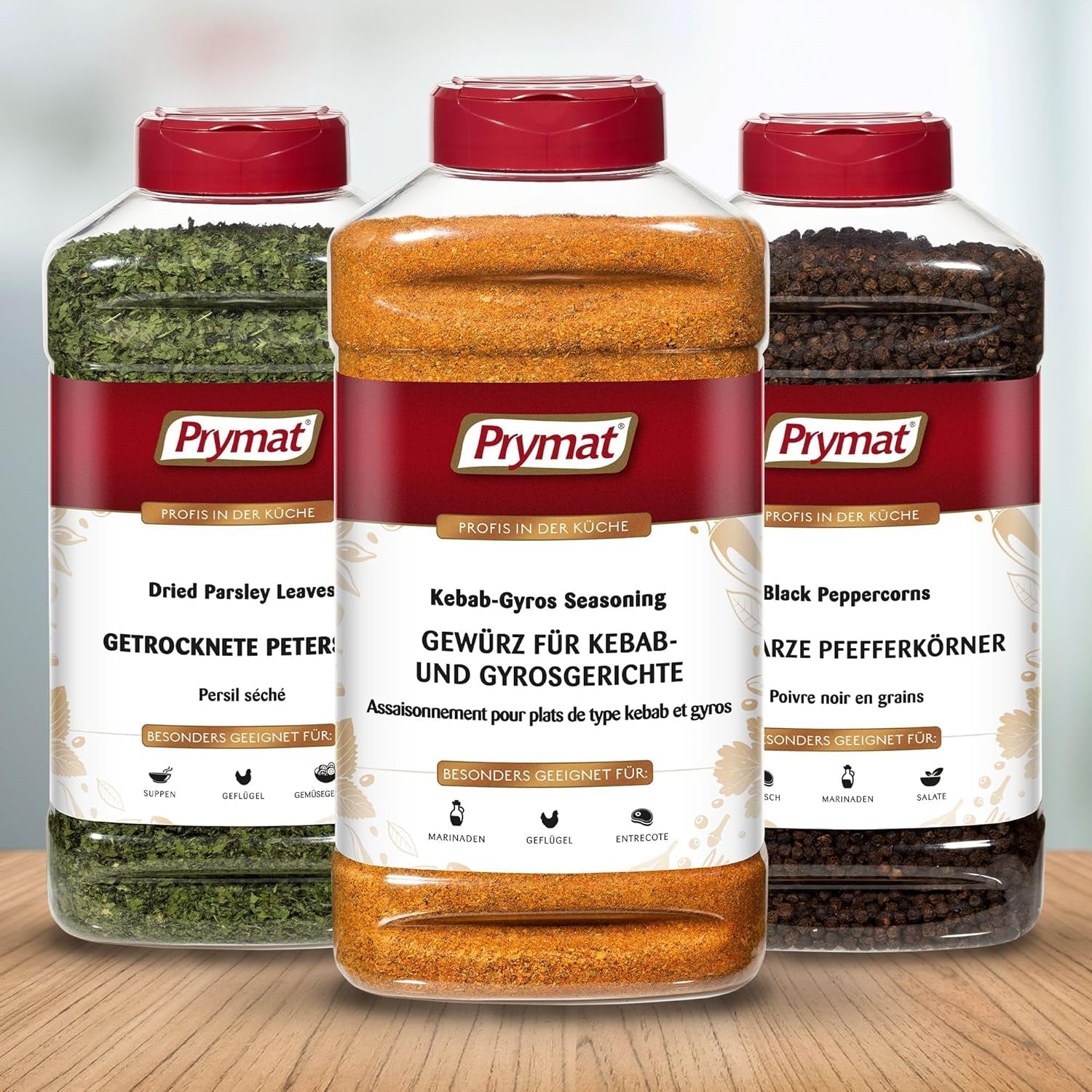 Prymat Gyros Gewürzmischung 900g – aromatische, pikante Mischung für Döner, Kebab, Hähnchen, Lamm und Grillgerichte – ideal zum Grillen, Braten und Würzen mediterraner Fleischgerichte