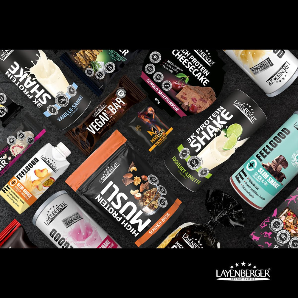 Layenberger 3K højproteinmüsli, 50% Eiweiß og 18% Kohlenhydrat - Enkeltpakke (1X 390 G) - Schoko-Nuss Cereale Naty Shop