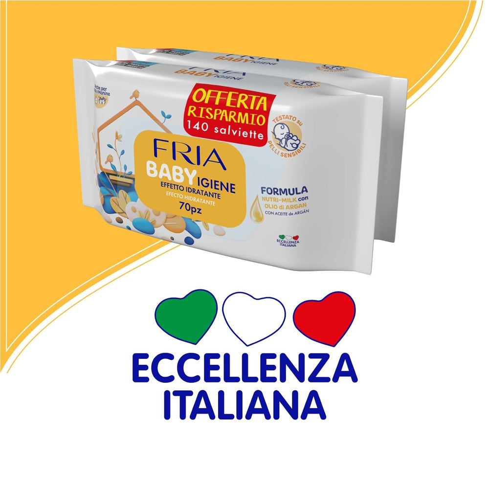 Vådservietter, pakke med 2 (144 servietter)