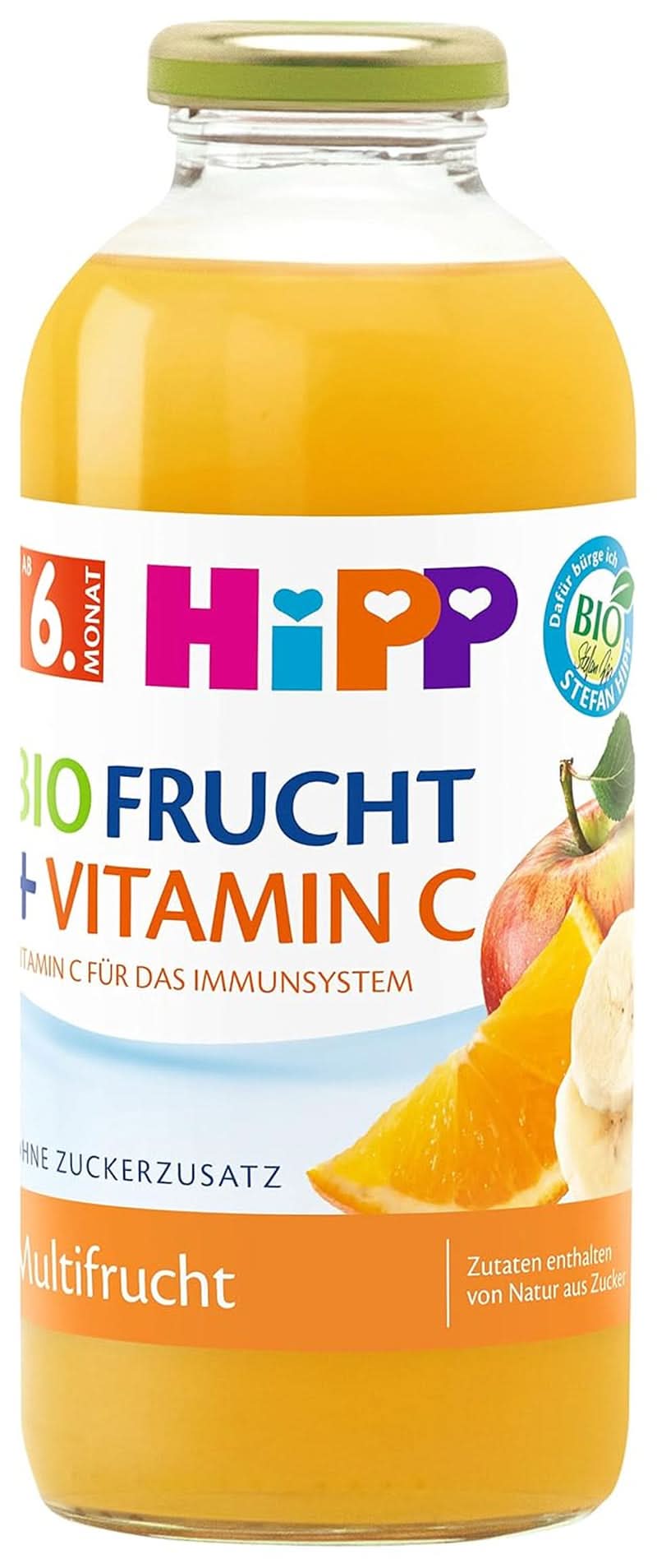 Hipp Økologiske drikke med frugtjuice +, multifrugt med C-vitamin, pakke med 6 (6 x 0,5 L) Mor og barn Naty Shop 6 x 500 ml Multifruit