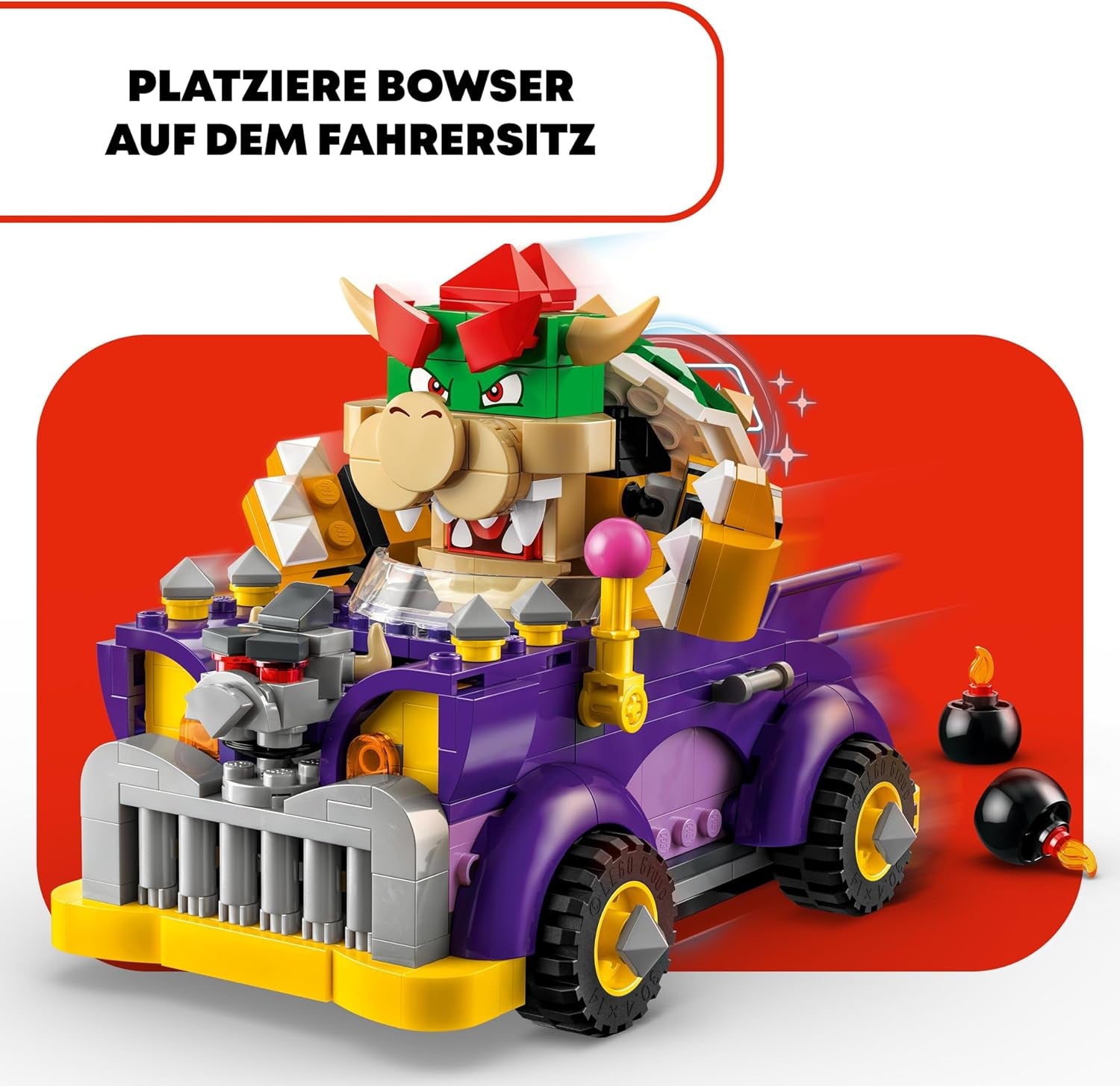 LEGO Super Mario Bowser's Monster Cart Udvidelsessæt Bowser billegetøj til drenge og piger Single Character Set Gamer Gave til 8 år 71431 Byggesæt Besuche den LEGO-Store