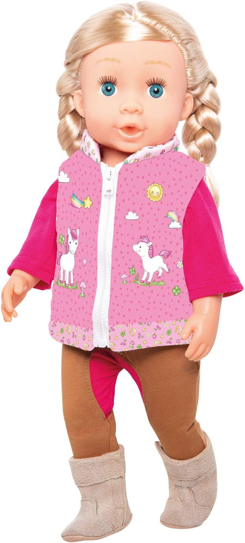 Heless 1070 - Bekleidungs-Set for Puppen, Reiter-Outfit Lina, 3 teilig med Hose, Shirt og Veste, Größe 28 - 35 cm