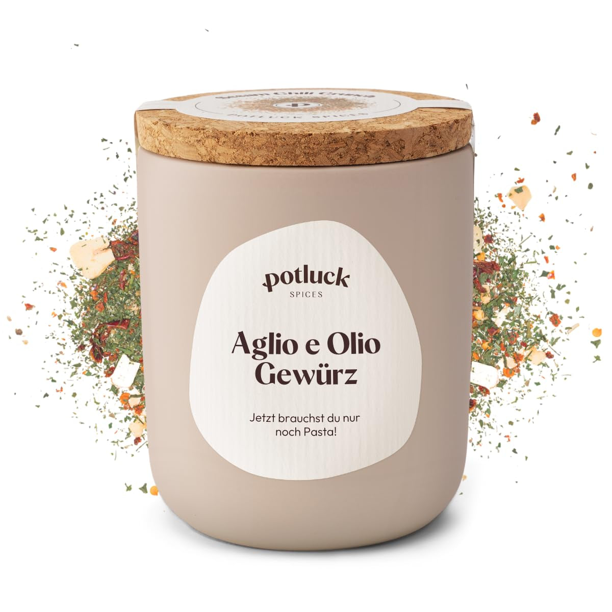 Potluck | Pasta og Pizza Kräuter | Gewürzzubereitung im Keramiktopf | 40 g | Vegansk, glutenfri og med naturlige ingredienser