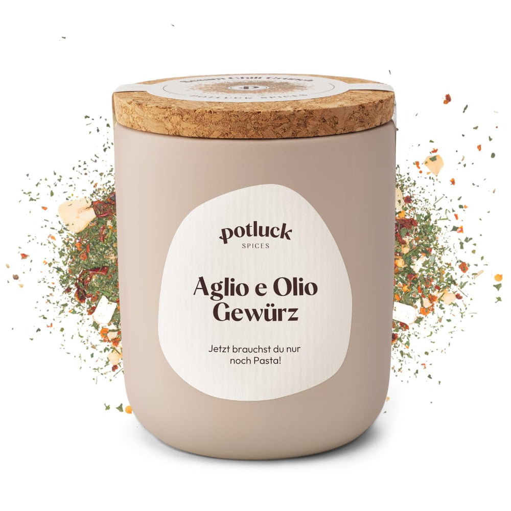 Potluck | Pasta og Pizza Kräuter | Gewürzzubereitung im Keramiktopf | 40 g | Vegansk, glutenfri og med naturlige ingredienser