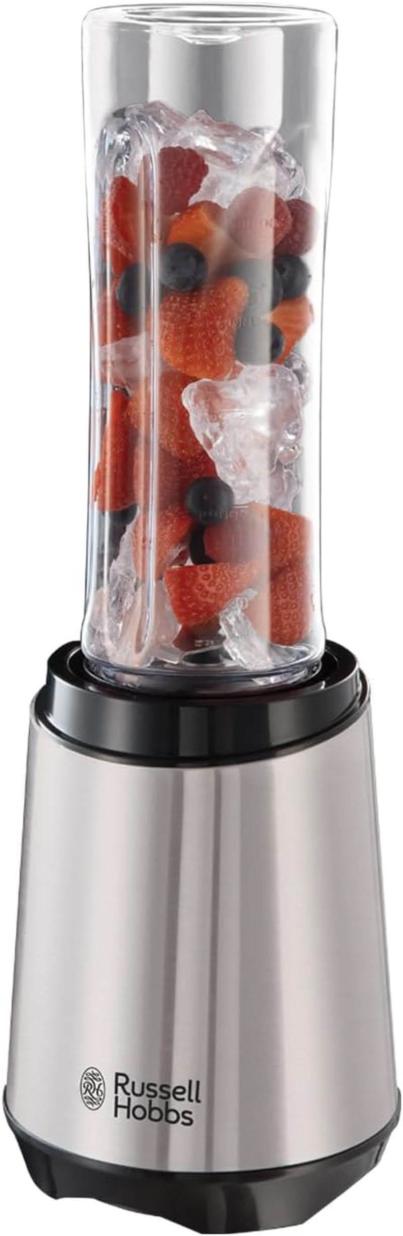 Russell Hobbs Mixer - Standmixer & Smoothie Maker to Go [23.500 U/Min Power-Motor] Inkl. 1X Mixbehälter 600Ml (Bpa-Frei, Spülmaschinen- & Bruchfest Inkl. Deckel) Zerkleinerer, Edelstahl, 23472-56 Kitchen Naty Shop Mixer