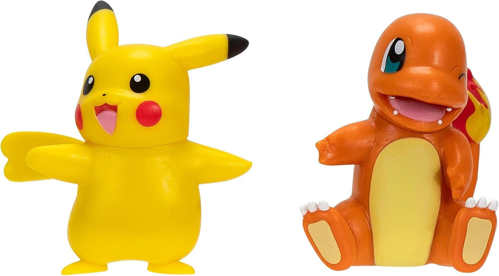 Pokémon PKW3586 - Battle Figure Pack - Pikachu og Schiggy Officielle detaljerede figurer 5 cm hver actionfigurer Naty Shop Pikachu og Glumanda