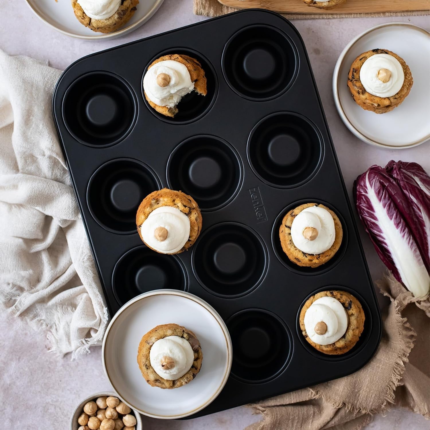 Zenker Cup-Cake-Backblech 12Er Set – Premium Antihaftbeschichtung, Für Perfekte Cupcakes, 385X265X30Mm, Hitzebeständig Bis 230°C Forme og bakker til bagning Naty Shop