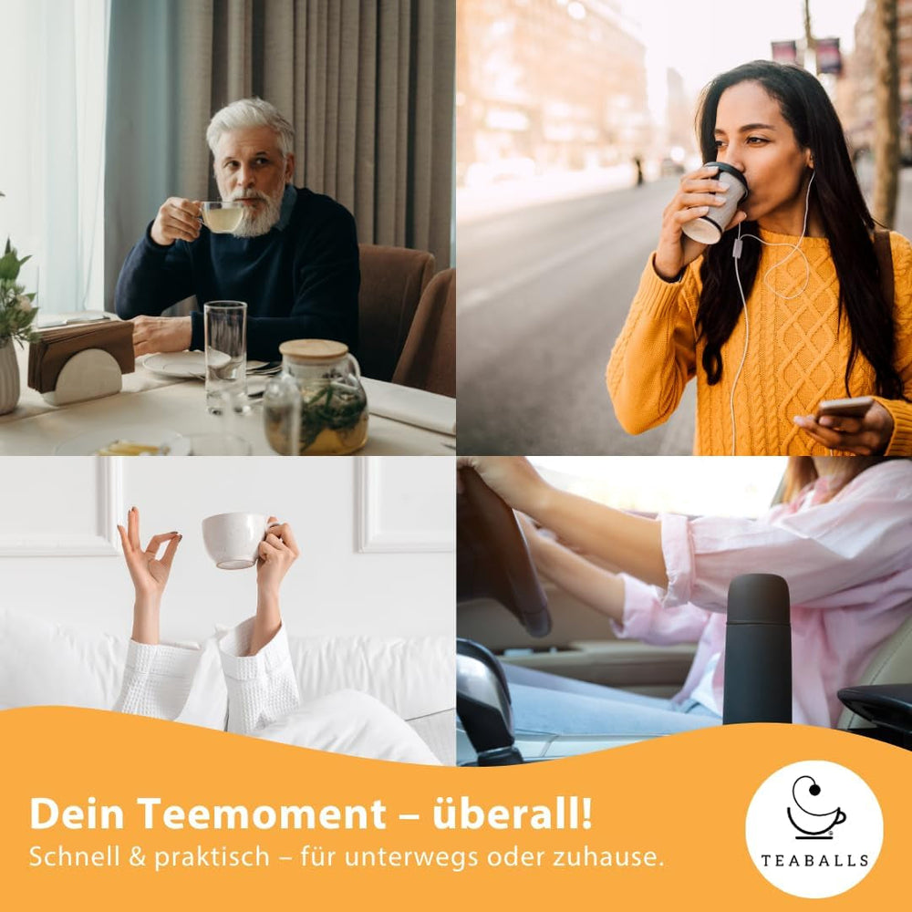 TEABALLS - Set de 3 POWER TEA MIX - ZMEURĂ, ENERGIE, CIREȘE Pentru aproximativ 120 de cești de ceai