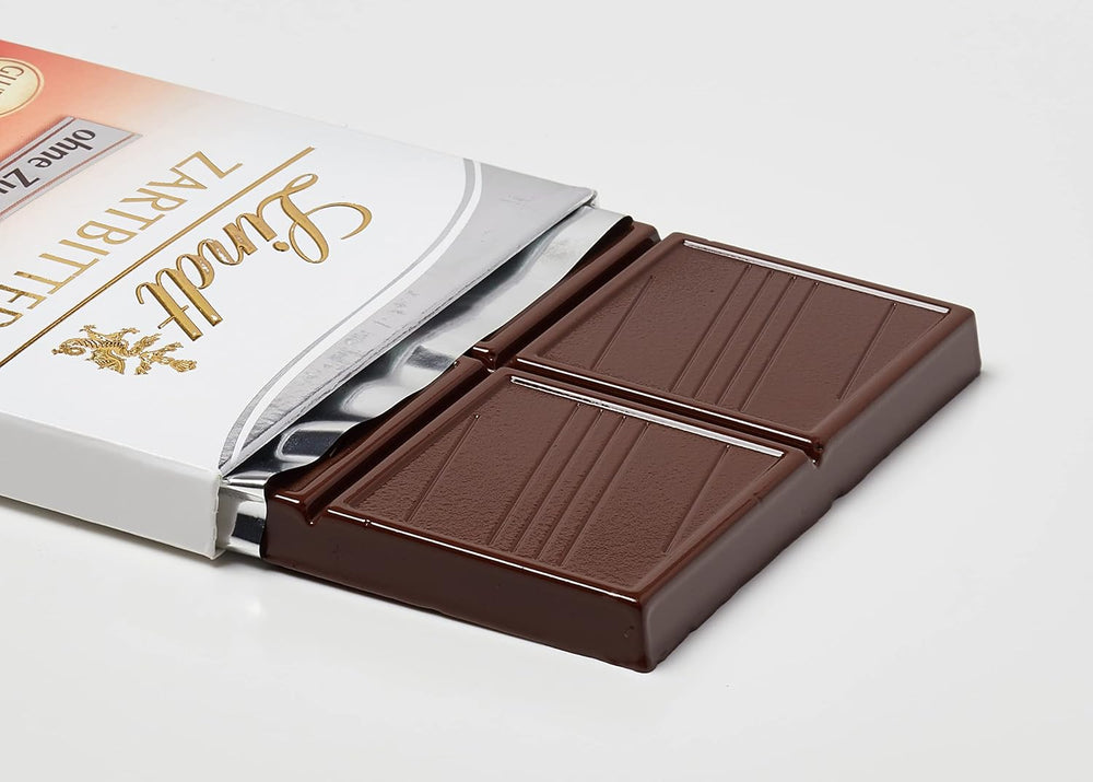 Mørk chokolade uden tilsat sukker | Tablet 100g | Den fineste med 55% kakao, glutenfri | Chokoladebar | Chokoladegavesæt (pakke med 4)