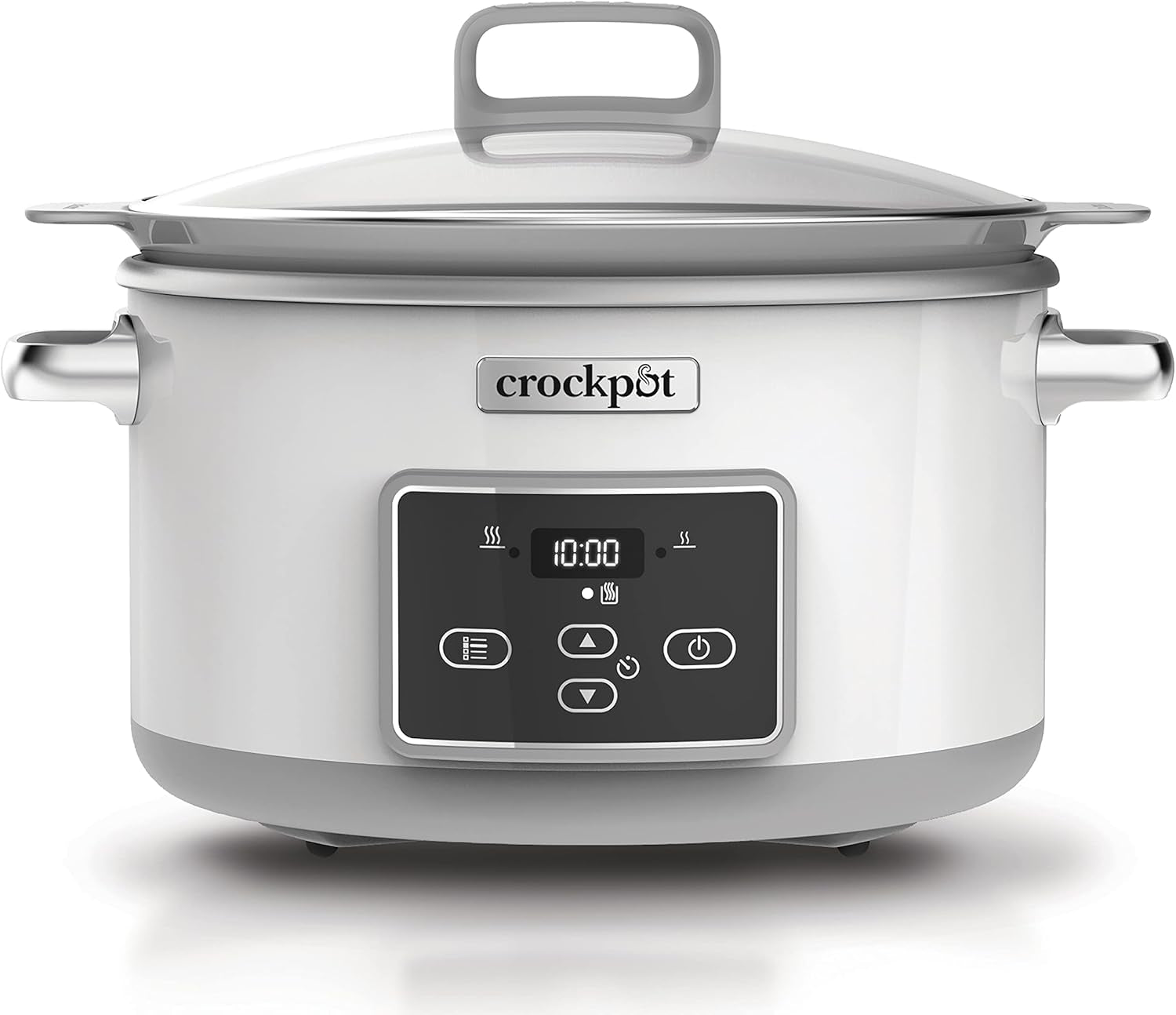 Crock-Pot Digital Slow Cooker Saute Slow Cooker med Duraceramic 5 liter, CSC026X Slow Cooker Naty Shop Hvid 5 liter