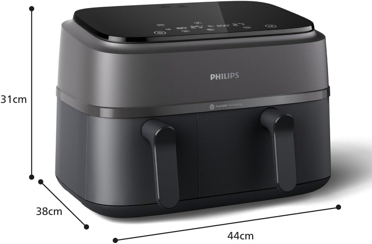 Philips Dual Basket Airfryer 3000-serien med morgenmadssæt, 9 liter, 2 skuffer Hvidevarer Naty Shop