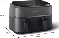 Philips Dual Basket Airfryer 3000-serien med morgenmadssæt, 9 liter, 2 skuffer Hvidevarer Naty Shop