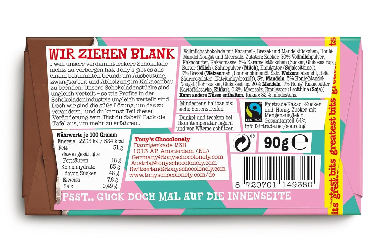 Tony's Chocolonely - Sødmælk "Greatest Bits" 90g