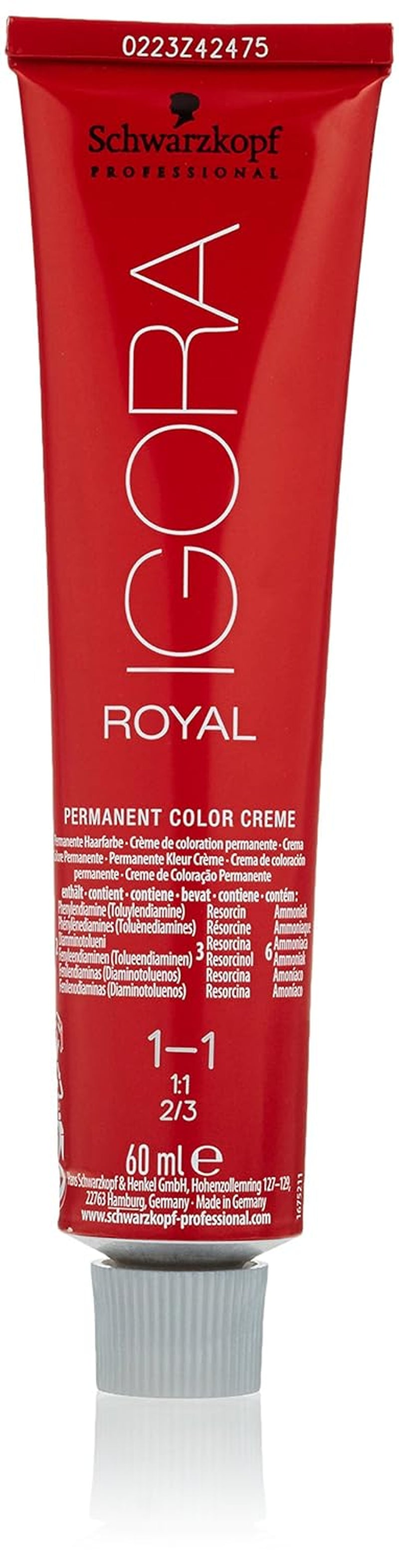 Schwarzkopf IGORA Royal Premium Hair Colour 1-1 albastru-negru, 1 pachet (1 x 60 g) Vopsea pentru par Naty Shop Titlu implicit
