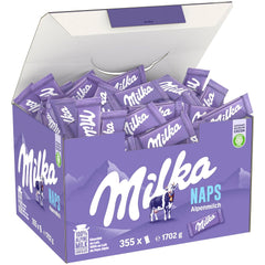 Milka Naps Alpine Milk – Mini chokolade firkanter fra delikat alpin mælkechokolade – 1 x 1,7 kg