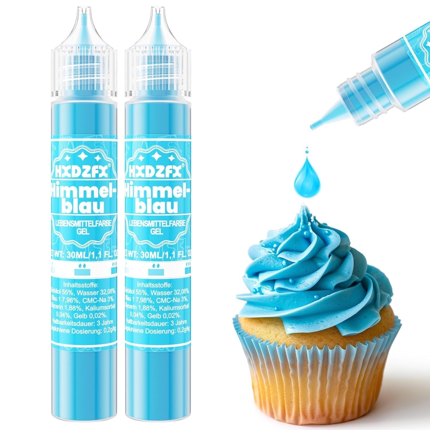 Colorant alimentar în gel - HXDZFX 2×30ml, colorant alimentar fără zahăr, foarte concentrat, pentru decorarea torturilor, fondant alb, macaroane, prăjituri, copt, ouă de Paște, slime (mov struguri)