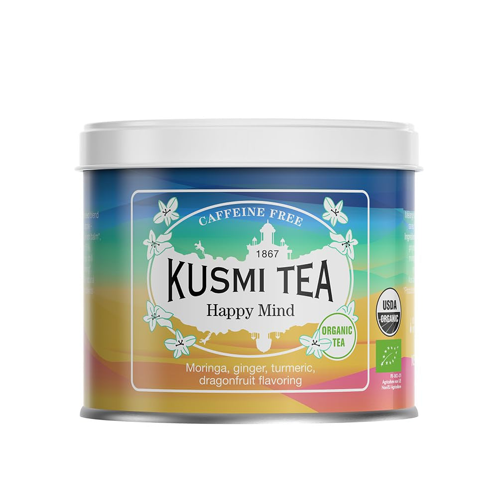 Kusmi Tea - Sweet Break - Ceai vrac organic cu hibiscus, plante și fructe - Aromă de fructe roșii și biscuiți - Ceai de fructe fără cofeină - Ceai vrac - Cutie metalică de 100 g pentru aproximativ 50 de cești