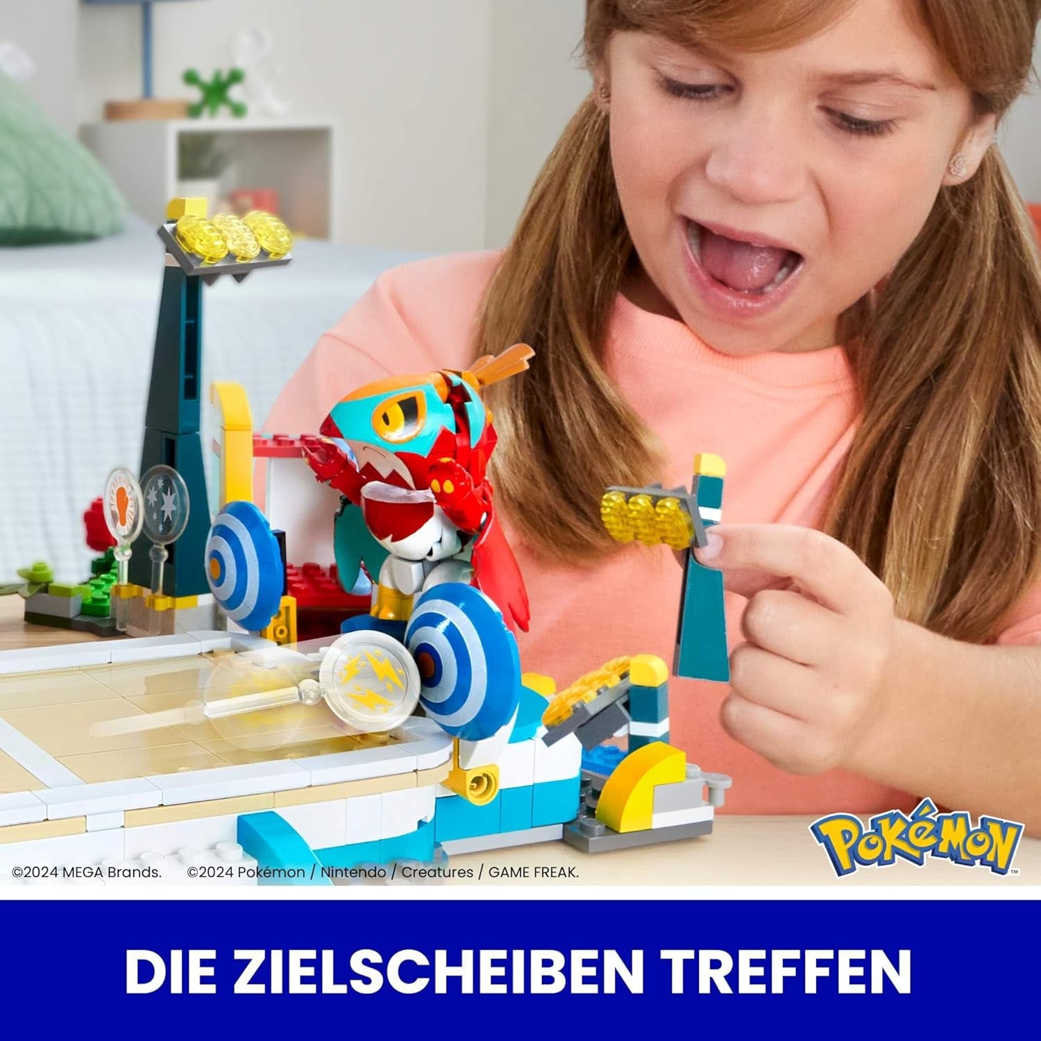 MEGA Pokémon actionfigur byggelegetøj, 1101 stykker træningsarena, kampspil og 5 bevægelige figurer til børn, HWR82 actionfigurer Naty Shop